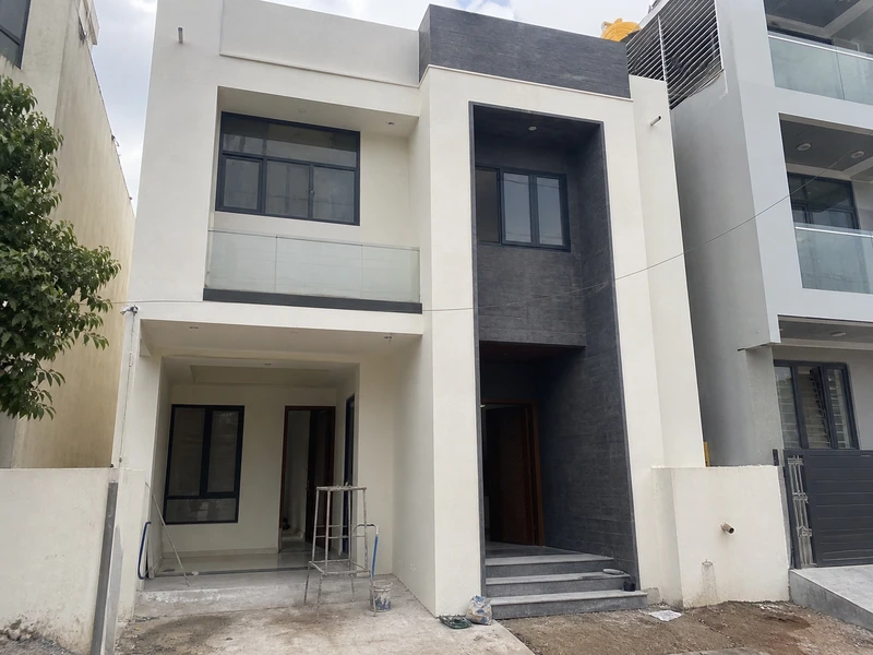 Photorealistic late-stage residential facade work